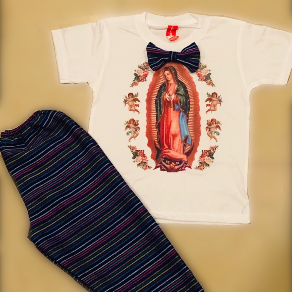 Our Lady of Guadalupe 2Pc Set Baby Boys Blue